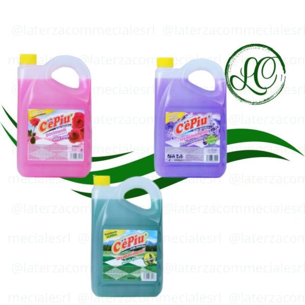 CONFEZIONE LAVA PAVIMENTI C'E' PIU' ALLA ROSA,LAVANDA,PINO da 4 LT